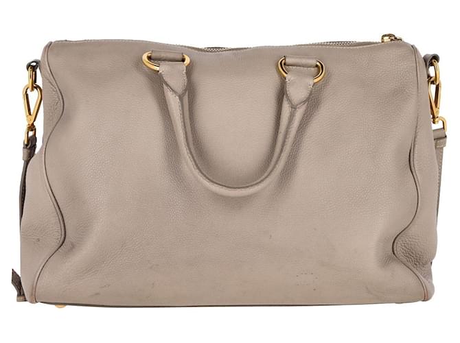 Bolso satchel pequeño Prada Two-Way Vitello Daino en piel de becerro beige Cuero  ref.1036699