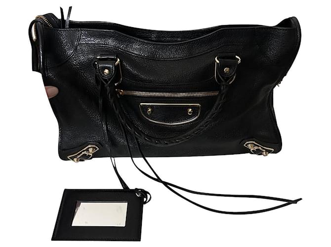 Balenciaga Classic Metallic Edge City Small Bag in Black Leather  ref.1036701
