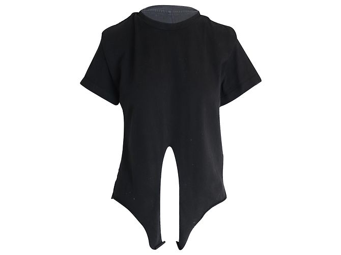 Isabel Marant Camiseta acolchoada com nó nos ombros em algodão preto