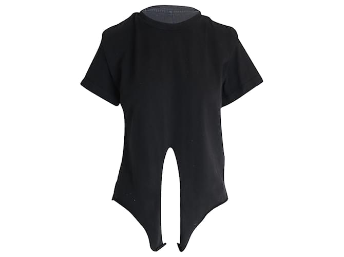 Isabel Marant T-shirt noué à épaules rembourrées en coton noir  ref.1036727