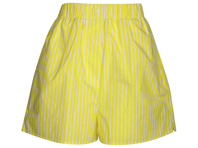 Autre Marque The Frankie Shop Lui Striped Shorts in Yellow Cotton  ref.1036731