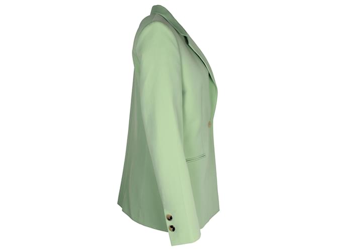 Victoria Beckham VVB Single-Breasted Twill Blazer in Green Polyester and Wool Blend  ref.1036732