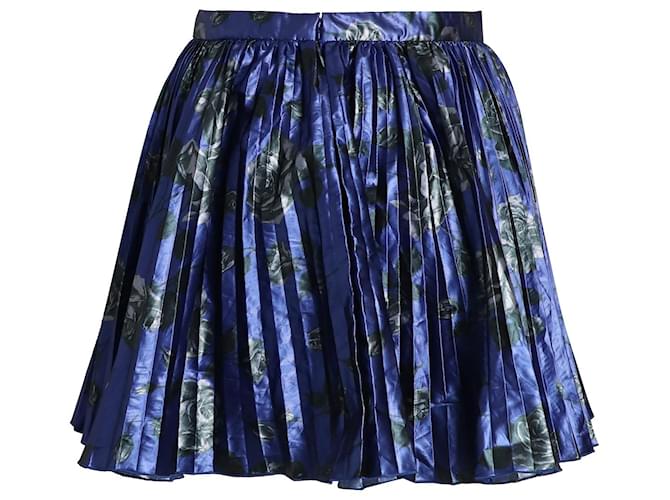 Red Valentino Pleated Printed Skirt in Blue Synthetic Multiple colors  ref.1036742