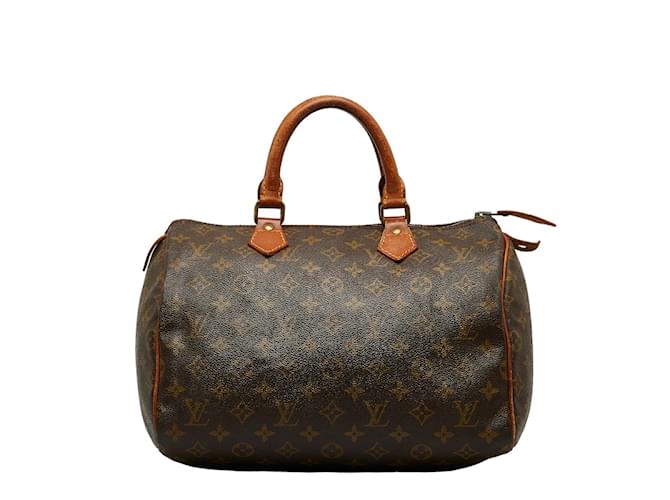 Louis Vuitton Womens Speedy 30 Monogram Canvas Tote Handbag Brown M41526