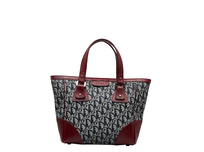 Dior Oblique Canvas & Leather Handbag Black Cloth  ref.1036789