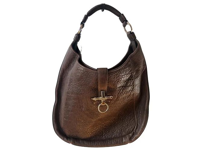 Sac à main Givenchy Obsedia en cuir marron Marron foncé