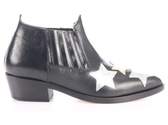 Botines de piel Chiara Ferragni con parches de estrellas negro Multicolor