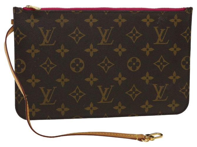 LOUIS VUITTON Monogramm Neverfull MM Beutel Zubehörbeutel LV Auth 39922