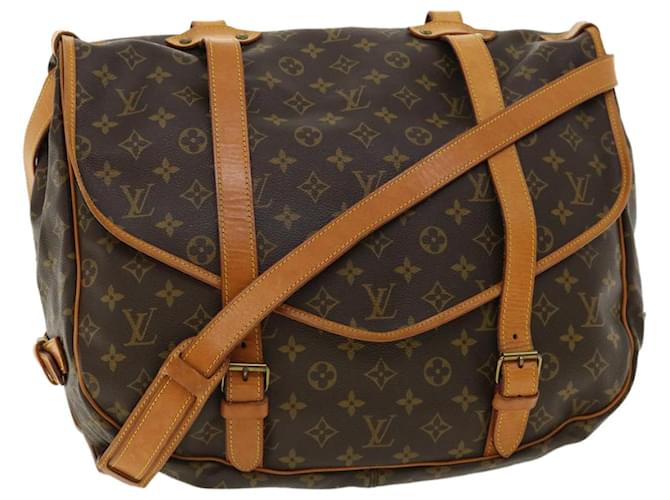 LOUIS VUITTON Monogram Saumur 43 Shoulder Bag M42252 LV Auth 40442