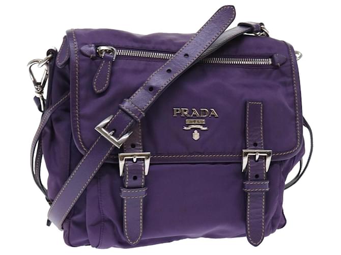 Bolsa de ombro PRADA Nylon Purple Auth am4875 Roxo  ref.1037234
