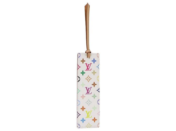 LOUIS VUITTON Monogram Multicolor Mark Page Kadu Bookmark M99196 LV Auth 51099 White