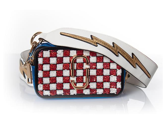 MARC JACOBS, Checkered snapshot crossbody bag Multiple colors Leather  ref.1037451