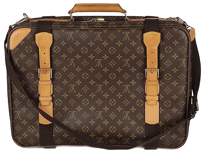 Louis Vuitton Valigia Louis Vuitton Satellite 50 monogramma con tracolla Marrone