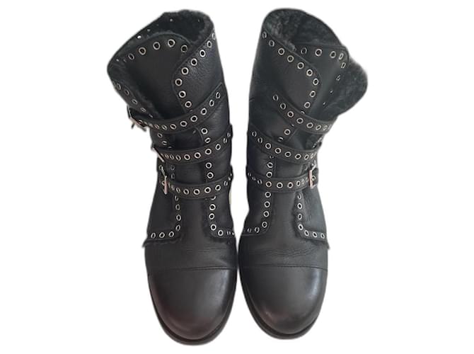 Jimmy Choo Boots Black Leather  ref.1037923