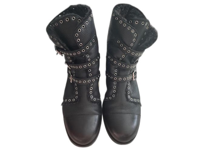 Jimmy Choo Lederstiefel Schwarz Größe 40