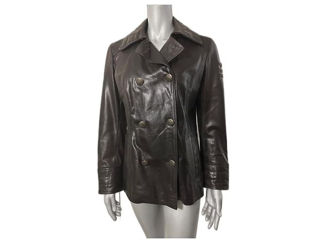 Oakwood Lederjacke Dunkelbraun