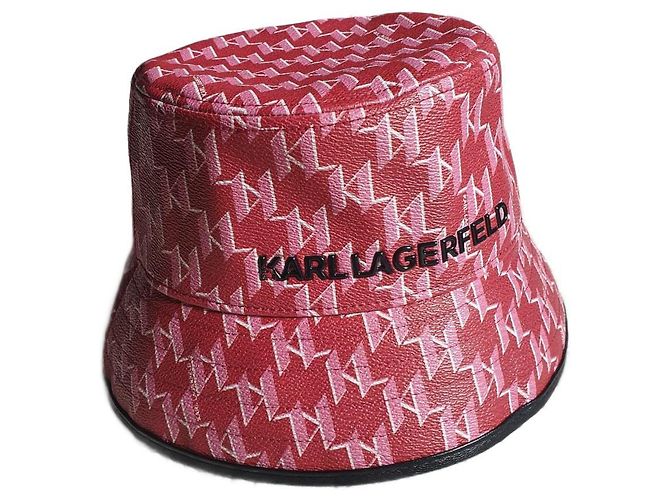Karl Lagerfeld red hat / pink monogram unisex