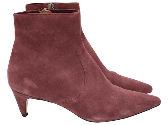 Isabel Marant Ankle Boots in Maroon Suede Brown Red  ref.1038592