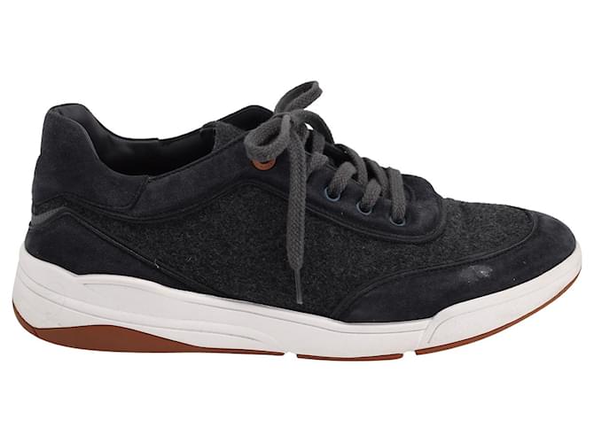 Loro Piana Play Sneakers in Grey Cashmere Wool  ref.1038596