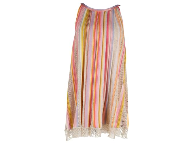 Missoni Mini-robe dos nu en maille rayée en rayonne multicolore Fibre de cellulose  ref.1038612