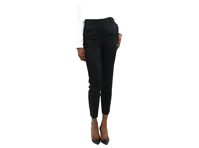 Etro Black floral jacquard trousers - size IT 38 Acetate  ref.1038697