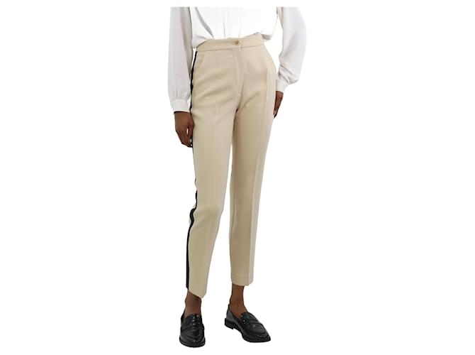Etro Pantalon en laine mélangée neutre à rayures latérales - taille IT 38  ref.1038698
