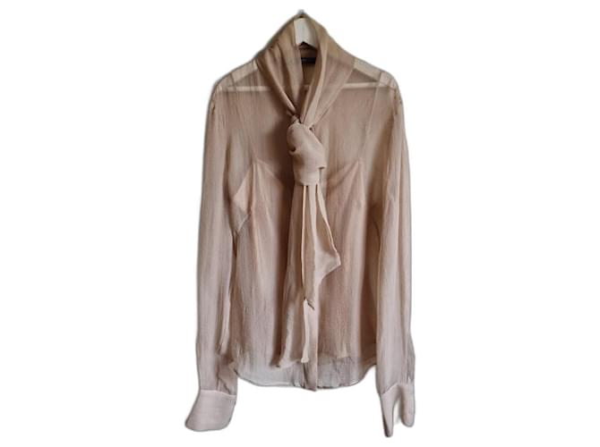 Alexander Mcqueen Romantic blouse Beige Silk  ref.1038942