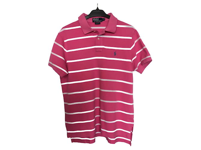 Polo Ralph Lauren Ralph Lauren. Poloshirt Größe L Pink Weiß Baumwolle  ref.1039001