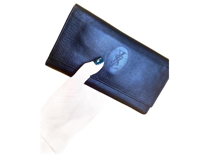 Vintage Yves Saint Laurent wallet Black Leather  ref.1039040