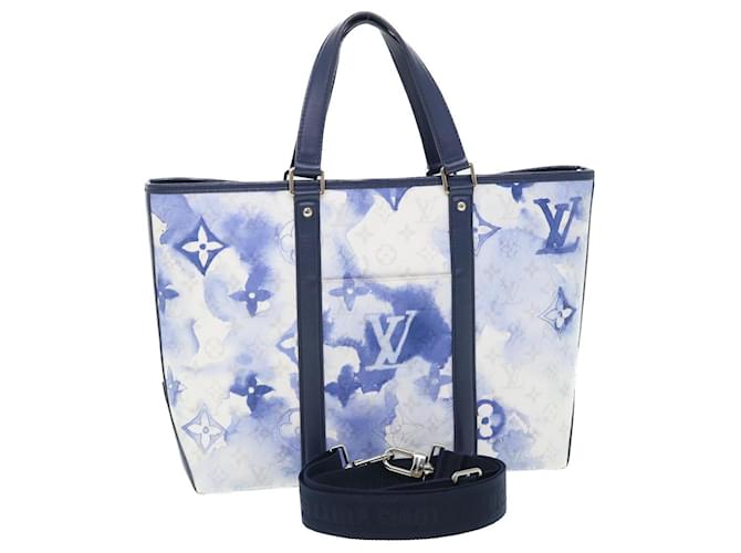 LOUIS VUITTON Monogram Water Color Weekend Tote PM Sac Bleu M45756 auth 50808A Toile  ref.1039101