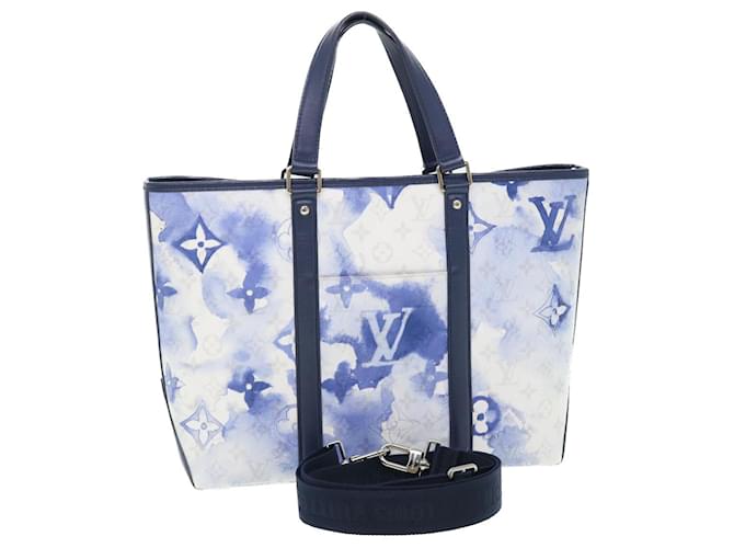 LOUIS VUITTON Monograma Water Color Weekend Tote PM Bolsa Azul M45756 auth 50808NO Lona  ref.1039101