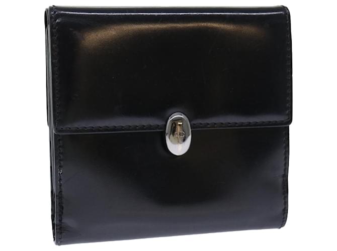 Christian Dior Wallet Leather Black Auth 50856  ref.1039143
