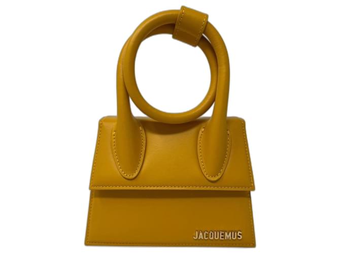 Jacquemus Le Chiquito Noeud model bag Mustard Leather  ref.1039182
