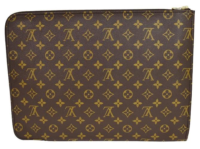 Louis Vuitton Poche Document Brown Cloth  ref.1039264