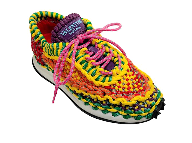 Sneakers Valentino in macramè con nodi luminosi multi spirale Multicolore Tela  ref.1039327