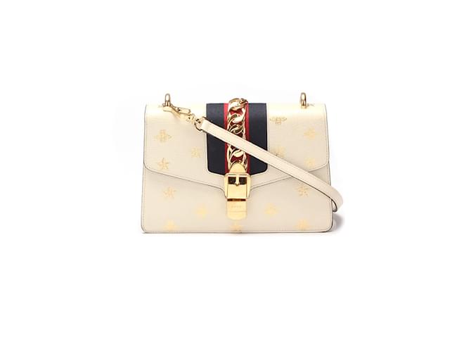 Gucci Sylvie Bee Star Mini Leather Top Handle Shoulder Bag