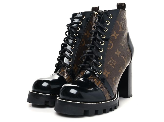 Louis Vuitton Star Trail Monogram Black/Brown Ankle Boot Size 38.5 US 8.5