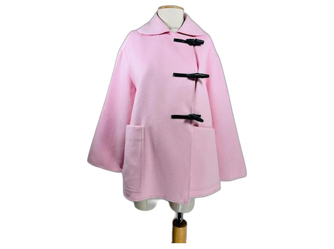Pringle Of Scotland Coats, Outerwear Pink Silk Cashmere Wool  ref.1039474