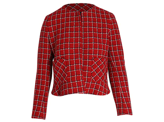 Sandro Stessy Bedruckte Crop-Jacke aus rotem Acryl  ref.1039688