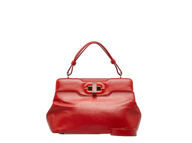 Bulgari Isabella Rossellini Tasche aus Leder 35999 Rot  ref.1039770