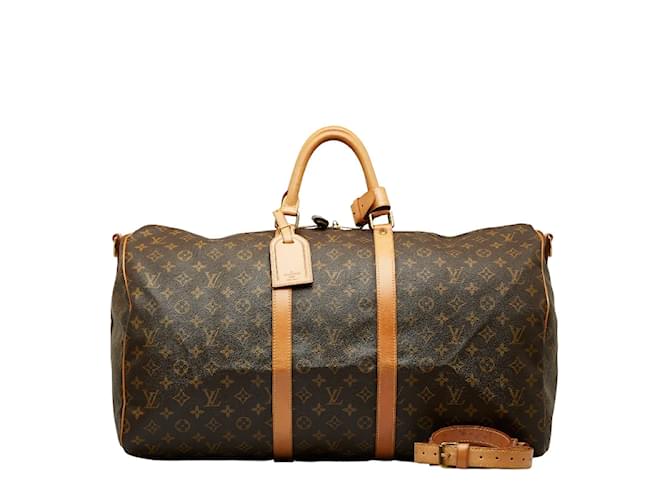 Louis Vuitton Black Monogram Waterproof Keepall Bandouliere 55