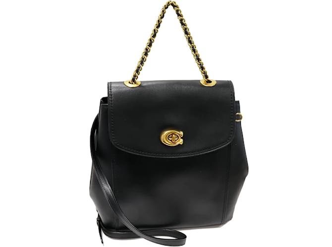 Coach Sac dos convertible Parker en cuir Veau fa on poulain Noir