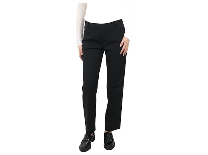 Chloé Black straight-leg trousers - size UK 12 Wool  ref.1039832