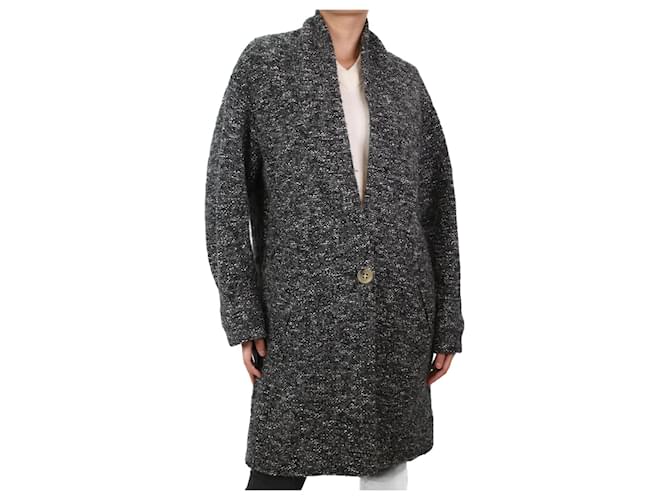 Isabel Marant Etoile Grauer Mantel aus Wollmischung mit einem Knopf – Größe UK 8 Baumwolle  ref.1039849