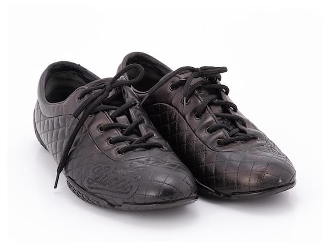 #gucci #monogramme #capitone #noir #chaussures de sport #casual Cuir  ref.1039997