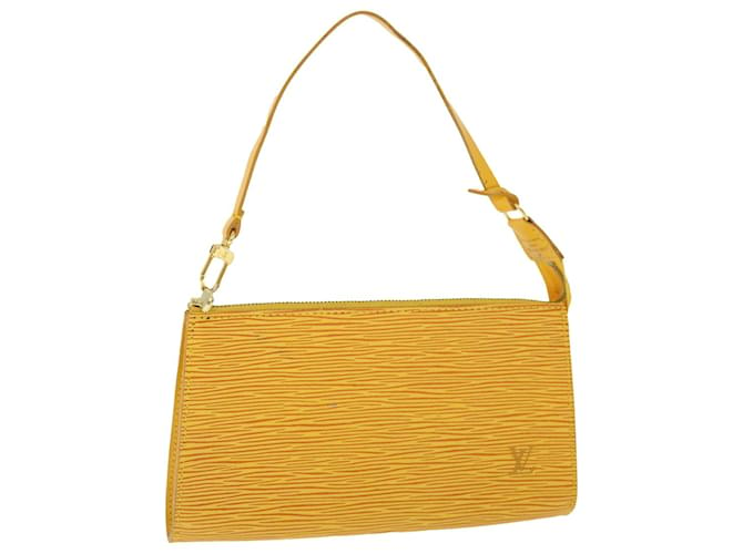 LOUIS VUITTON Epi Pochette Accessoires Pochette Jaune M52989 Auth LV 50469 Cuir  ref.1040177