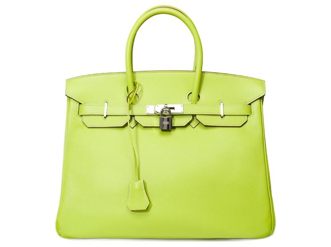 Hermes Birkin Bag 35 Candy Kiwi Limited Edition Palladium Epsom