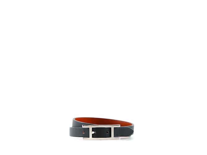 Hermès HERMES  Bracelets T.  leather Black  ref.1040408