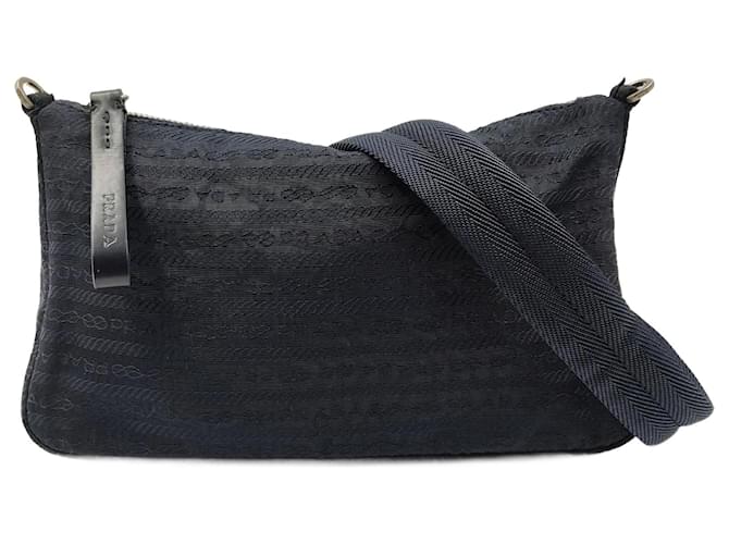 Prada shoulder bag in blue monogram nylon Cloth  ref.1040542