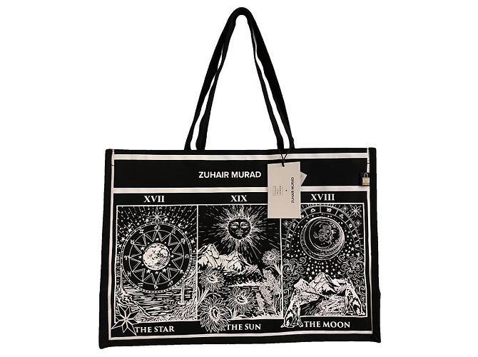Bolso tote Zuhair Murad negro de algodón